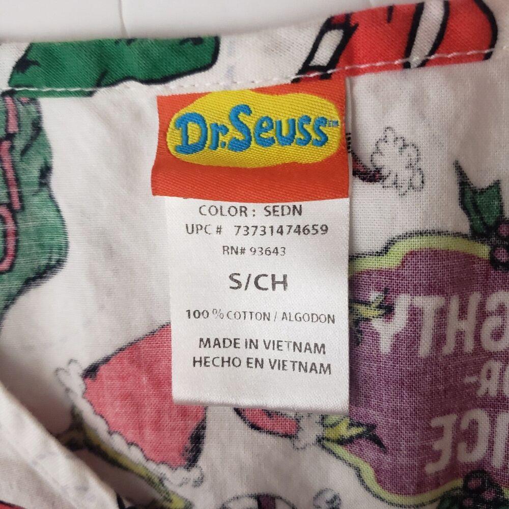 Dr Seuss Grinch Christmas Short Sleeve V Neck Scrub Top Womens Size Small - Picture 3 of 6